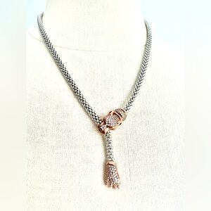 Silver Rose Gold Panther Necklace